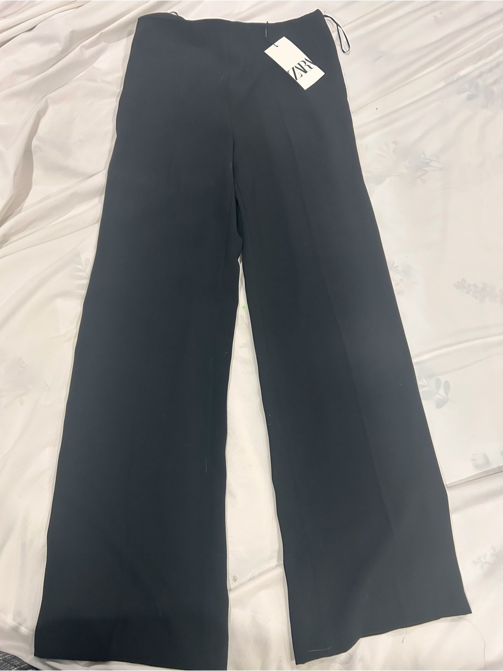 Zara Black Wide-Leg Men's Trousers with Tag